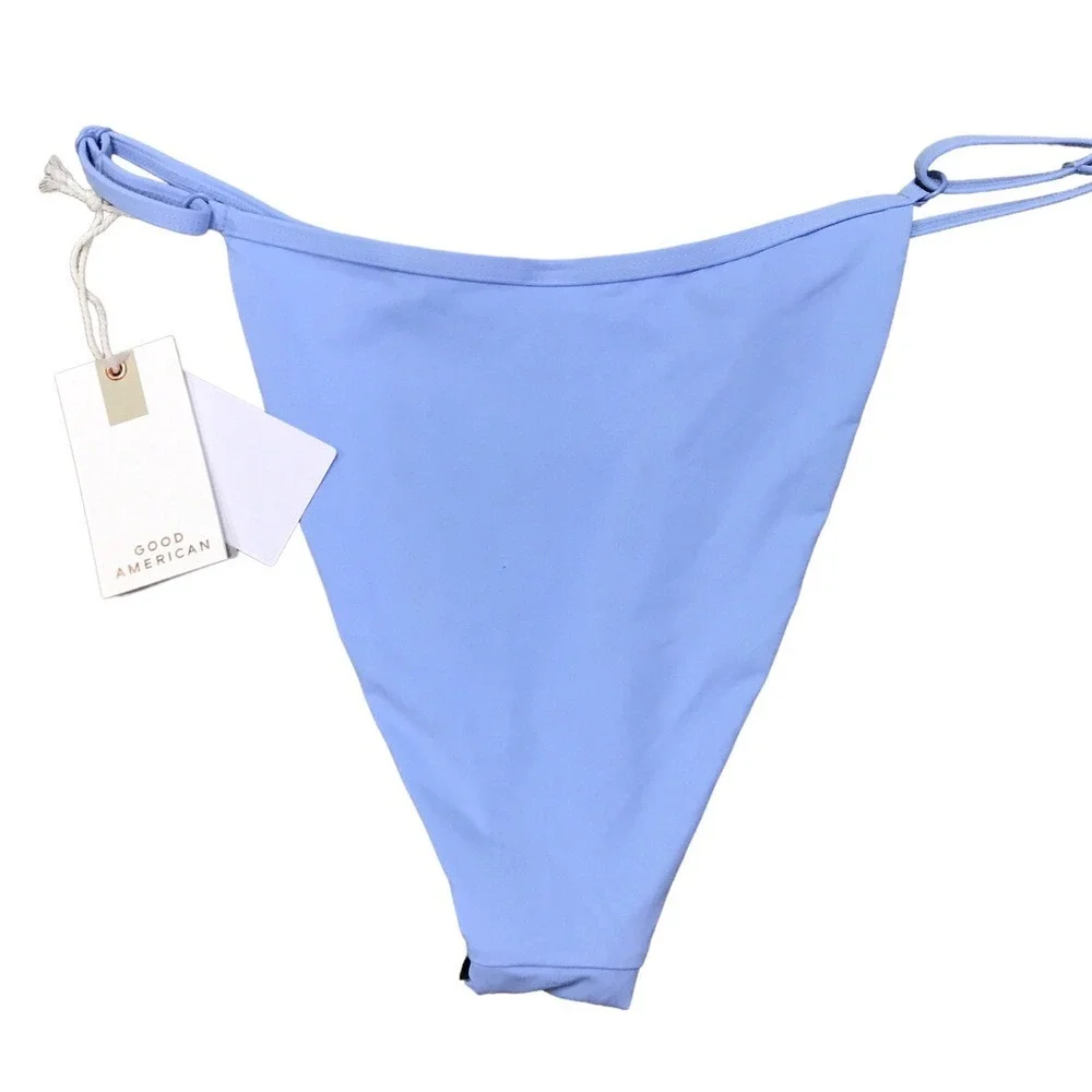 Good American Women Sz 2 Bikini Bottom Perfect Fit Sky Blue Swim NWT